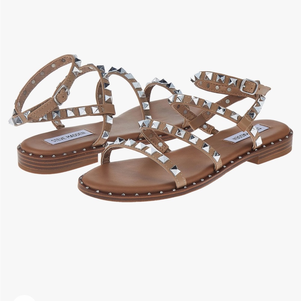 Steve Madden Tan Studded Strappy Sandals